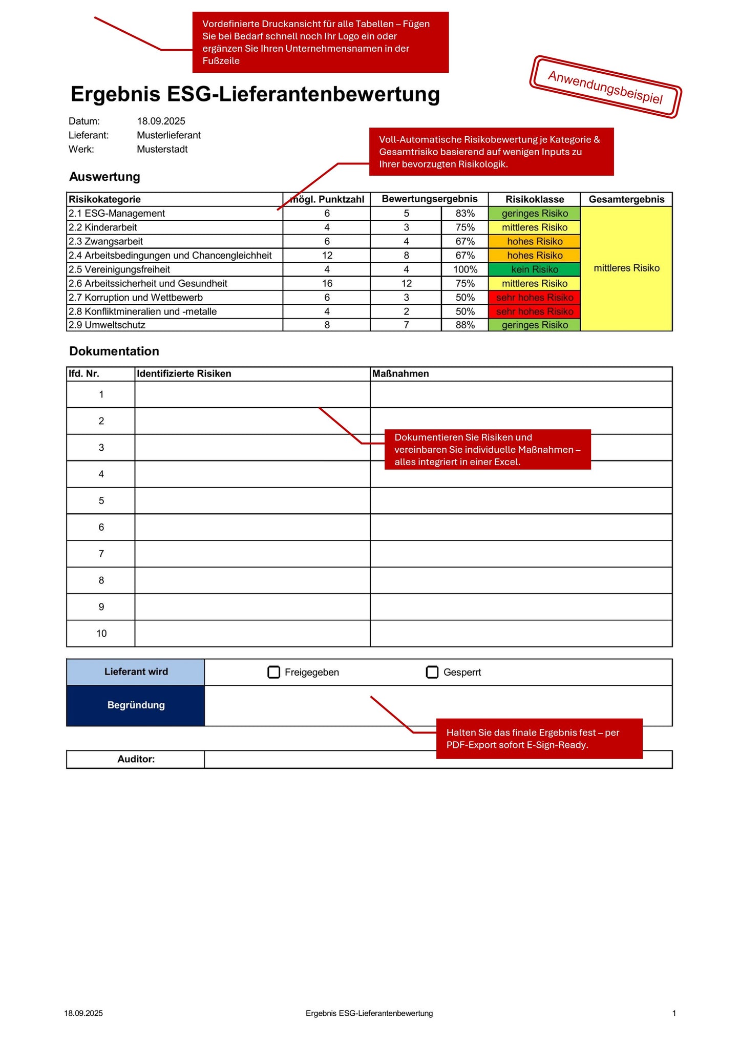 ESG Fragebogen Lieferanten - Vorlage & Tool
