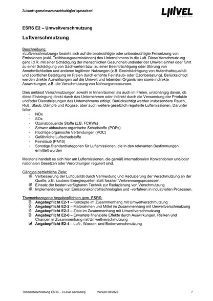 ESRS Themenbeschreibung